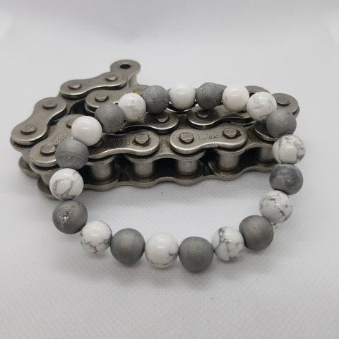 Howlite and Druzy Agate