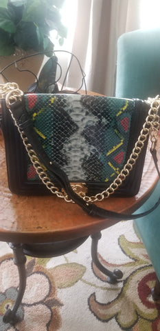 Black Snake Skin Purse