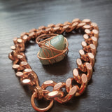 Copper bracelet w/aventurine ring