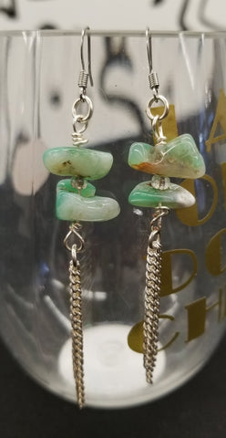 Chrysoprase stone earrings
